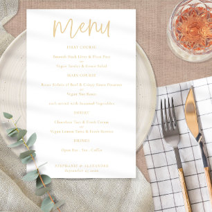 Menu Mariage à l'élégante coupe d'or au Champagne 