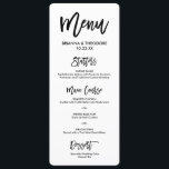 Menu Mariage à main chic<br><div class="desc">Menu simple et chic blanc et noir. Visitez notre boutique en ligne pour voir d'autres pièces de cette collection !</div>