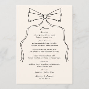 Menu Mariage à main noire
