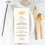 Menu Mariage Abeille d'or<br><div class="desc">Placez ces élégantes cartes de menu à chaque endroit pour une touche de beauté à votre accueil de mariage. Le design comprend une illustration d'abeille en aquarelles jaune doré avec du lettrage blanc gris fusain dans un mélange de caractères italiques, de scripts et de blocs. Nous aimons ce style dans...</div>