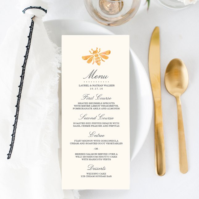 Menu Mariage Abeille d'or (Créateur téléchargé)