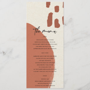MENU MARIAGE ABSTRAIT MODERNE TERRACOTTA RED KRAFT