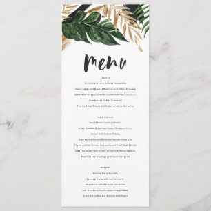 Menu Mariage abstrait tropical moderne peint