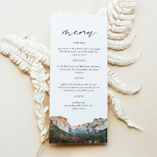 Menu Mariage aquarelle de la ligne d'horizon du parc na