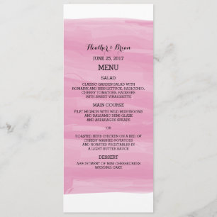 Menu Mariage Aquarelle rose