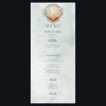 Menu Mariage aquatique moderne Coastal Seashell<br><div class="desc">Embarquez pour un voyage en toute sérénité avec notre menu mariage sur le thème de la côte. Imaginez les rives tranquilles, la douce accalmie des vagues et l'étreinte douce de la brise marine, le tout encapsulé dans une carte magnifiquement conçue, juste pour vous. Célébrez dans le style entouré par les...</div>