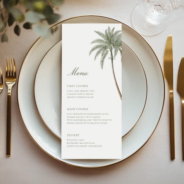 Menu Mariage Arbre Palmier Vintage (Créateur téléchargé)