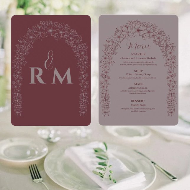 Menu Mariage Arche rouge de la porte des fleurs (Créateur téléchargé)