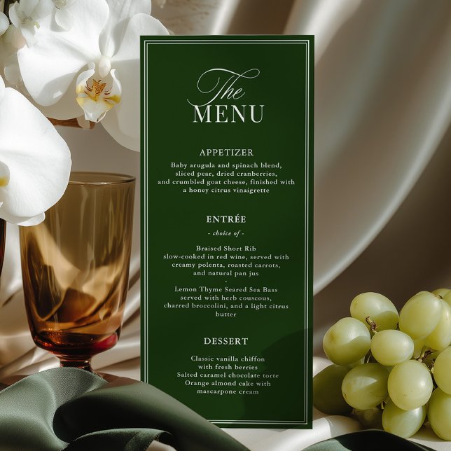 Menu Mariage Argent Ancien Vert Foncé (Créateur téléchargé)