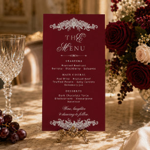 Menu Mariage Argent Vieille Bourgogne Dentelle