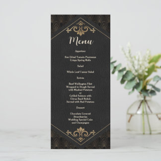 Menu Mariage Art Déco Gatsby Or Royal