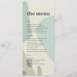 MENU MARIAGE ARTISTIQUE BLEU AQUA ABSTRAIT MODERNE