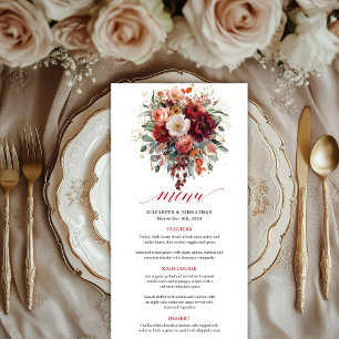 Menu Mariage automnal Eucalyptus Or Bourgogne
