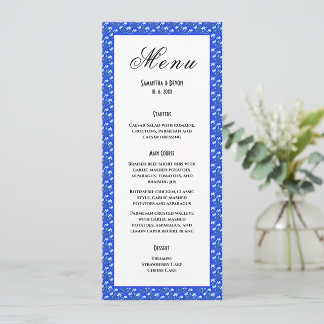 Menu Mariage aux Crocus Bleus (Debout devant)