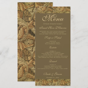 Menu Mariage aux feuilles chaudes d'automne victorien a