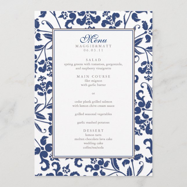 Menu Mariage Baroque Branch (Devant)