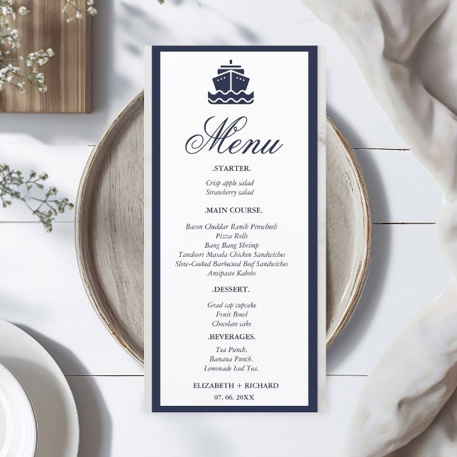 Menu Mariage bateau de croisière nautique (Créateur téléchargé)