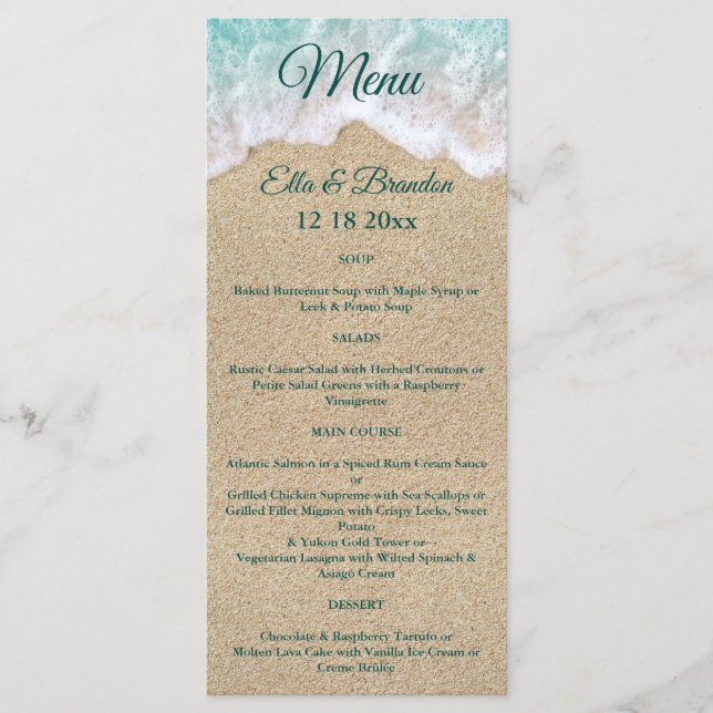 Menu Mariage Beach Waves (Devant)