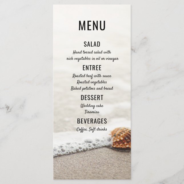 Menu Mariage Beach Waves (Devant)