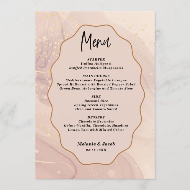 Menu Mariage Beige (Devant)