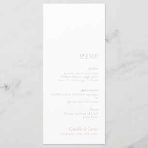 Menu Mariage beige élégant