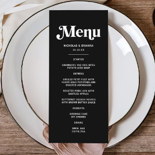 Menu Mariage Black Disco moderne