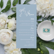Menu Mariage blanc blanc à main blanche