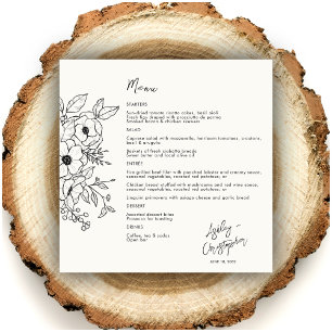 Menu Mariage blanc de lait végétal végétal minimal