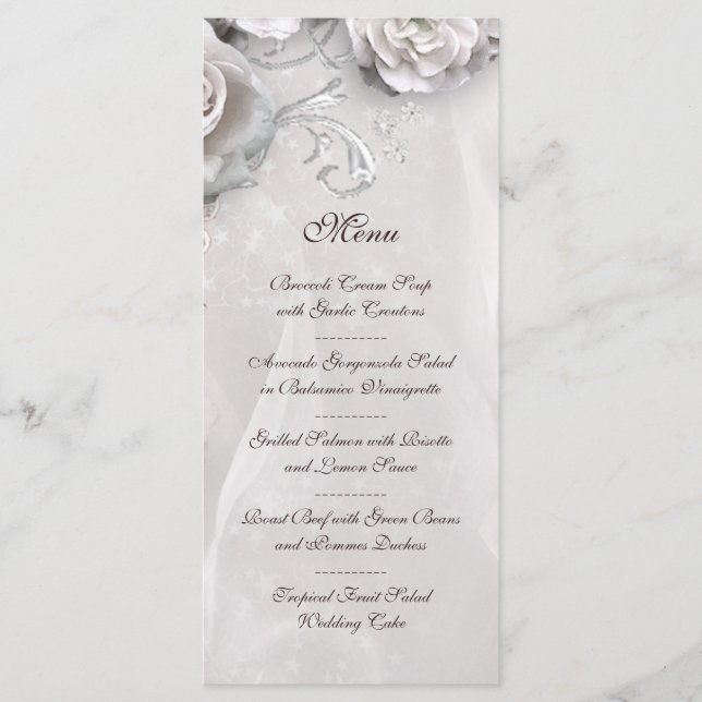 Menu Mariage blanc élégant (Devant)