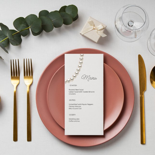 Menu Mariage blanc Elegant Pearl (Créateur téléchargé)