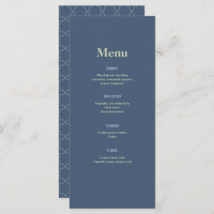Menu Mariage bleu avec Motif en lattes