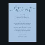 Menu Mariage Bleu ciel pastel. Dîner de réception, mang<br><div class="desc">Une carte de menu de mariage moderne conçue pour afficher vos choix de repas de manière propre et élégante. Sur un fond bleu ciel pastel avec une écriture foncée, ce design se sent frais, soigné et facile à coordonner avec de nombreux thèmes de mariage. Le grand titre en écriture «...</div>