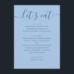 Menu Mariage Bleu ciel pastel. Dîner de réception, mang<br><div class="desc">Une carte de menu de mariage moderne conçue pour afficher vos choix de repas de manière propre et élégante. Sur un fond bleu ciel pastel avec une écriture foncée, ce design se sent frais, soigné et facile à coordonner avec de nombreux thèmes de mariage. Le grand titre en écriture «...</div>