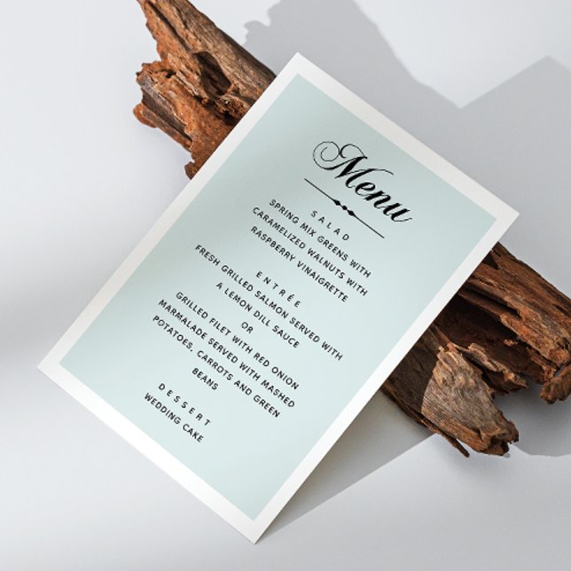 Menu Mariage bleu élégant. Écriture calligraphique clas (Créateur téléchargé)
