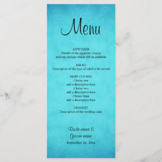 Menu Mariage bleu et noir
