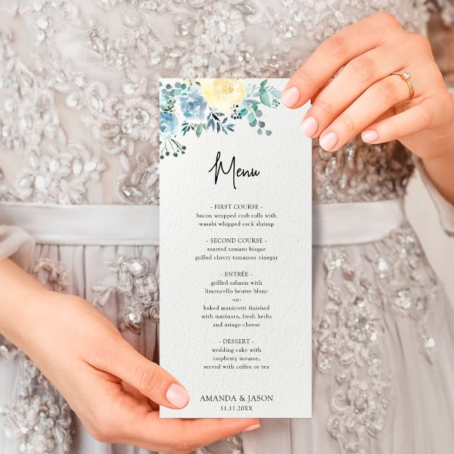 Menu Mariage bleu poussiéreux, ivo (Créateur téléchargé)