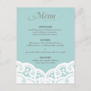 Menu Mariage Blue Lace Doily