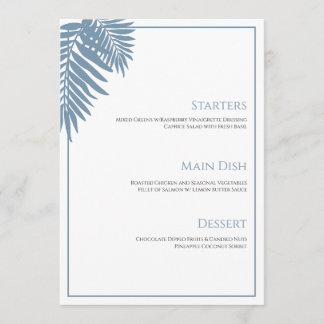 Menu Mariage Blue Palm 5"X7"