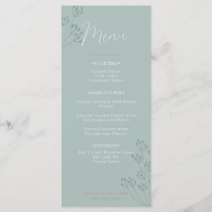 Menu Mariage Bohème Chic Vert Sauge