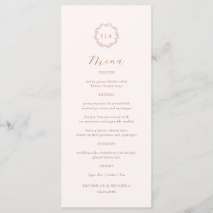 Menu Mariage Bohème Crème et Terracotta d'Automne
