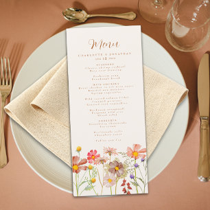 Menu Mariage Bohème d'Automne aux Fleurs Rustiques