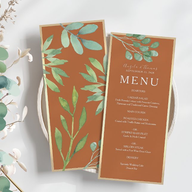 Menu Mariage Bohème Orange Brûlé (Créateur téléchargé)