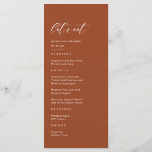 Menu Mariage Bohème Terracotta d'Automne