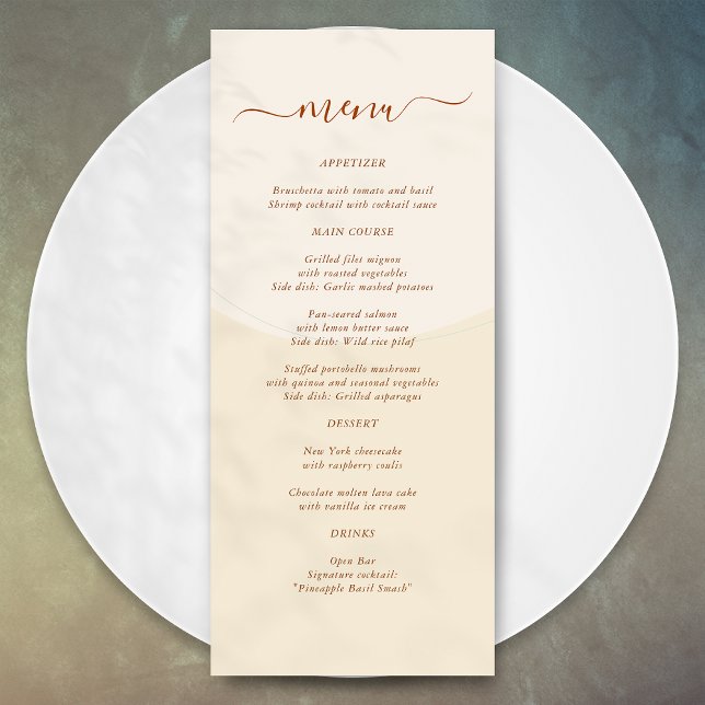 Menu Mariage boho d'automne minimal (Créateur téléchargé)
