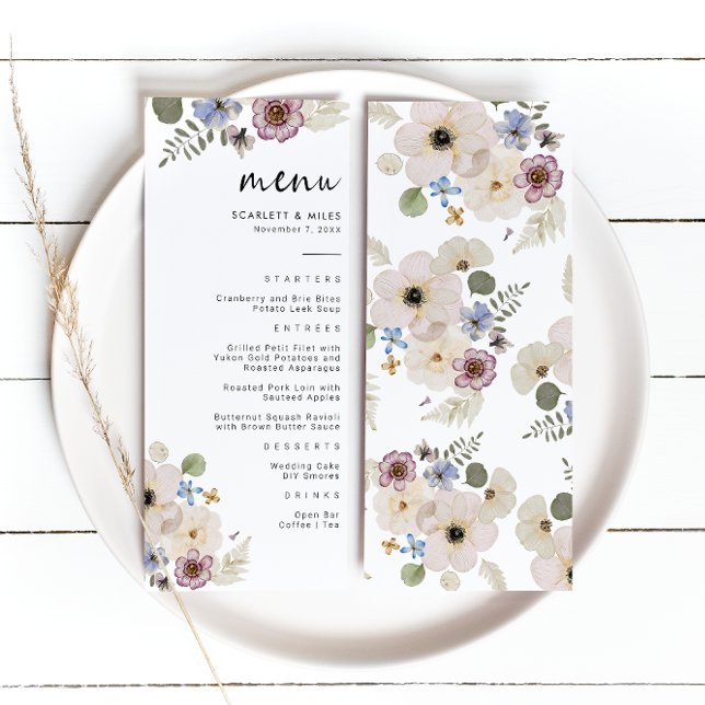 Menu Mariage Boho Moderne (Modern Botanical Boho Wedding Menu by Painted Paperie
)