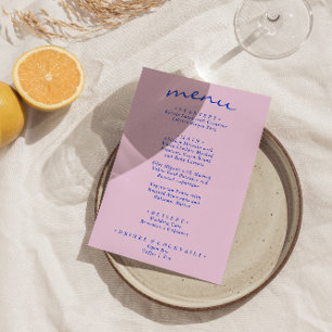 Menu Mariage Boho moderne et brillant de couleur rétro