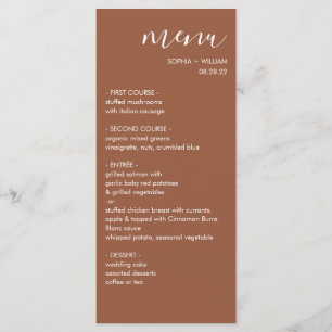 Menu Mariage Boho Terracotta