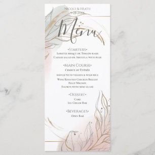 Menu Mariage Botanique à l'Or Émaillé et au Blush