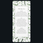 Menu mariage botanique de l'aquarelle feuillue<br><div class="desc">Carte de mariage botanique à l'aquarelle feuillus. Élégante gamme mariage moderne avec aquarelle feuillage. Partie d'une collection</div>