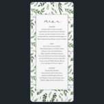 Menu mariage botanique de l'aquarelle feuillue<br><div class="desc">Carte de mariage botanique à l'aquarelle feuillus. Élégante gamme mariage moderne avec aquarelle feuillage. Partie d'une collection</div>
